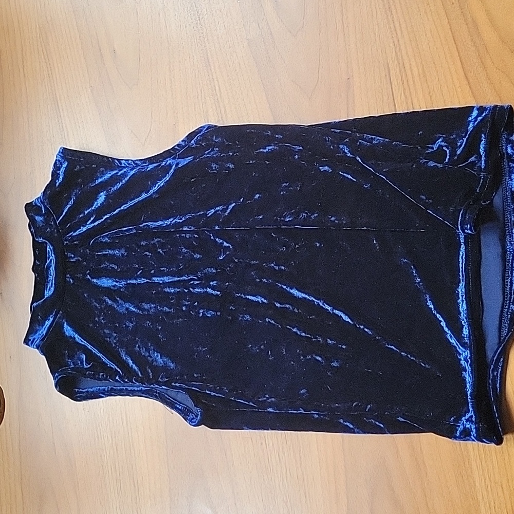 Dark Blue Velvet Top
